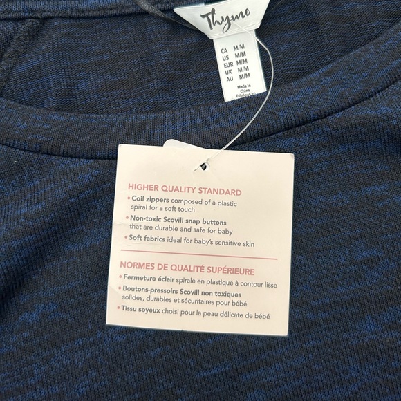NWT Thyme Maternity Nursing Tunic Top, Navy Blue - Picture 6 of 7